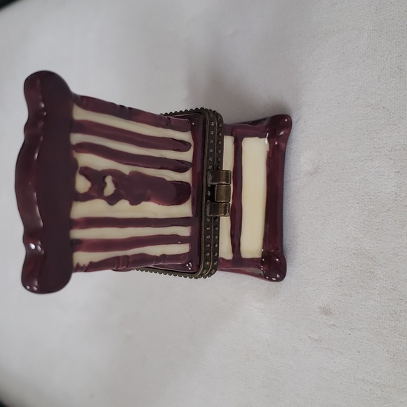 Porcelain Trinket Box Rocking Chair. 3" tall - Picture 3 of 6